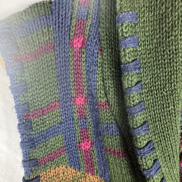 Vintage 90s Gina Peters Knit Plaid Embroidered Button Sweater Vest Size Medium - Picture 2 of 14